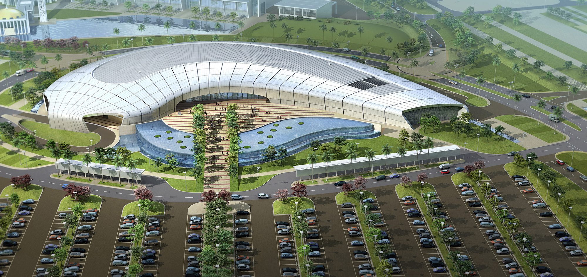 Architectural view of a multidisciplinary building project supported by HTA